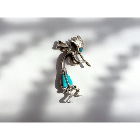 Sterling Silver Kokopelli Fertility Deity Native American Vintage Pendant - Picture 4 of 10